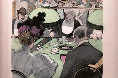 Partie de baccara, illustration française ancienne